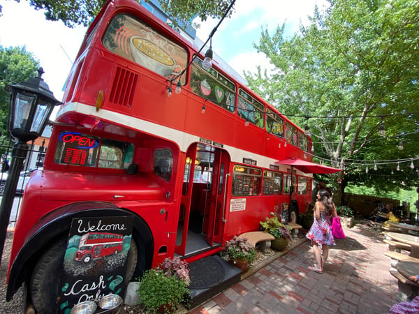 Double Decker bus at Double Ds Coffee and Desserts
