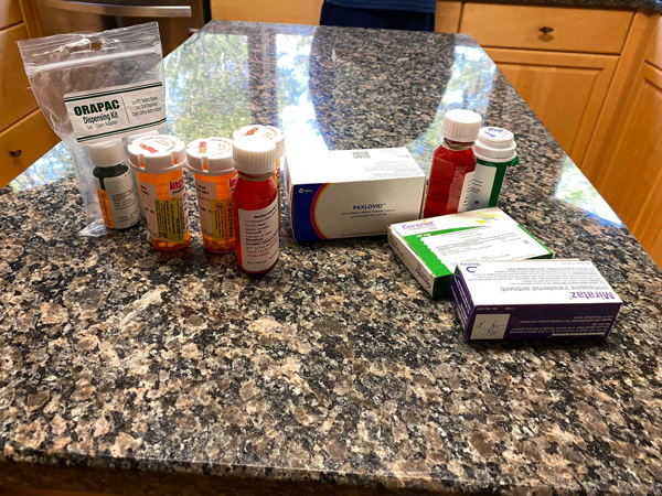 Prescription Medications on kitchen island